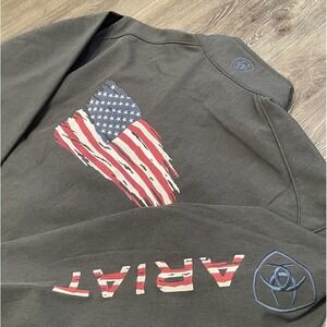 Ariat Logo 2.0 Patriot Softshell Jacket Men's Large USA Charcoal Gray 10041439